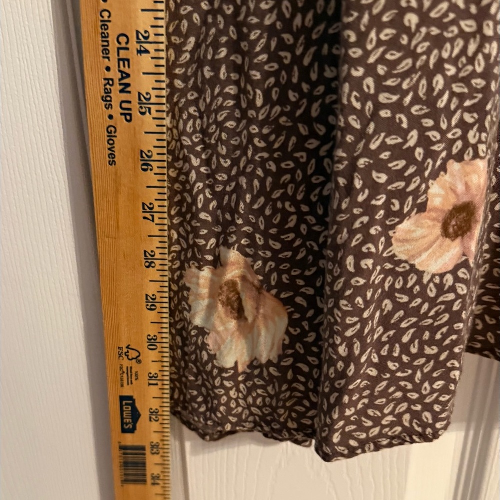 H&M Brown Floral Button-Front Midi Dress – Size 12 - Picture 4 of 8